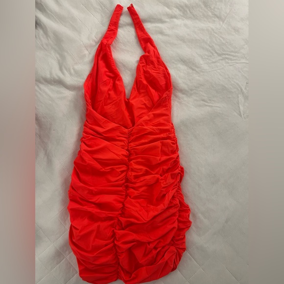 Tiger Mist Stretchy Halter Mini Dress - Picture 3 of 5